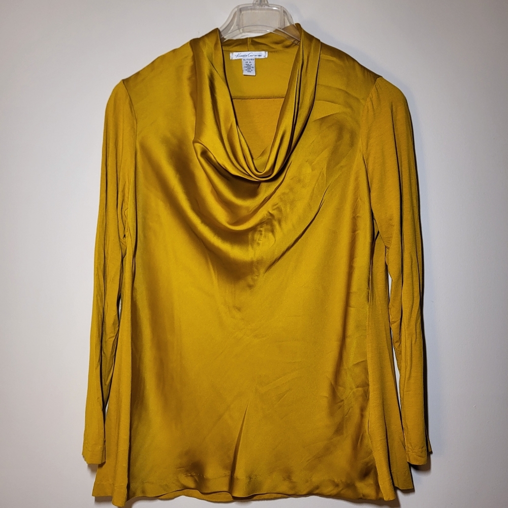 Kenneth Cole Golden Yellow Cowl Neck Blouse
